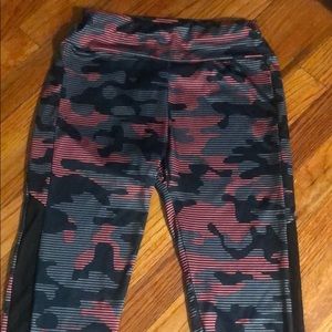 Pink an grey camouflage leggings